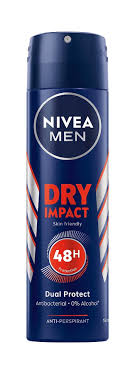 اسپری دئودورانت NIVEA MEN Dry Impact Anti-Perspirant مردانه 150 میلی لیتر