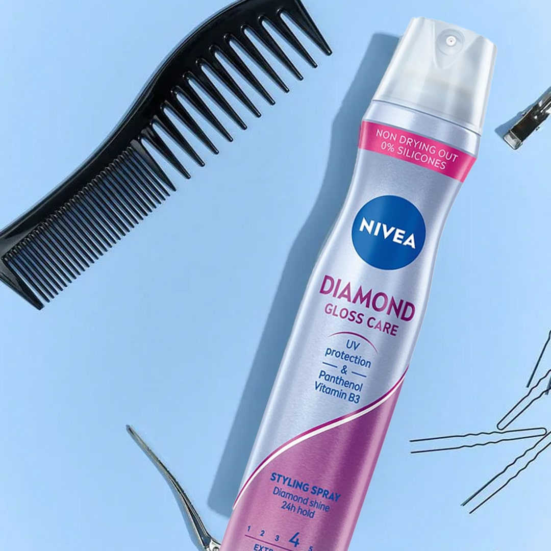 سپری حالت دهنده و براق کننده مو نیوآ Nivea مدل Diamond حجم 250 میل