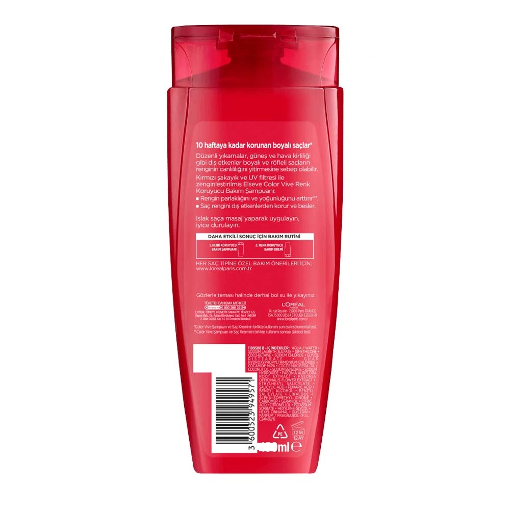شامپو مو لورآل مدل Color Vive حجم 360 میلی لیتر