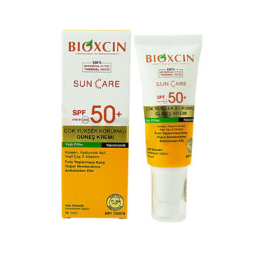 کرم ضد آفتاب بی رنگ بیوکسین +SPF50 مناسب پوست چرب 50 میل