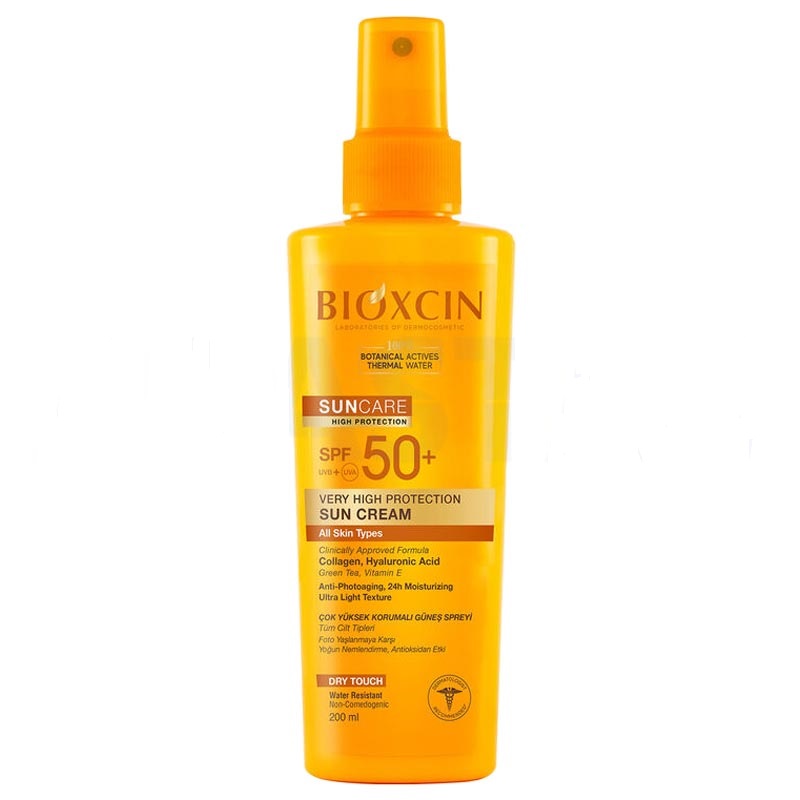 اسپری ضد آفتاب بیوکسین SPF50 مناسب انواع پوست حجم 200 میلی لیتر
