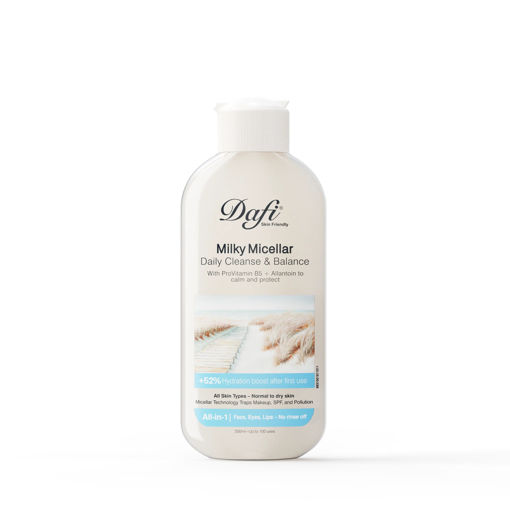 میسلار واتر میلکی دافی Dafi مدل Milky Micellar مناسب پوست خشک تا نرمال حجم 200 میل