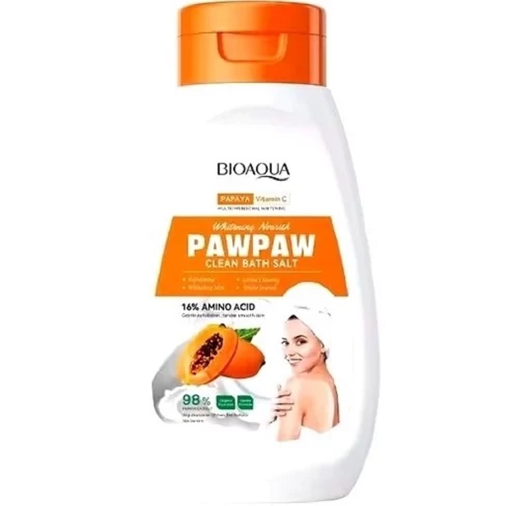نمک بدن پاپایا بیوآکوا حجم ۴۳۰ گرم مدل ویتامین سی ‌ ‌BIOAQUA PAPAYA BATH SALT