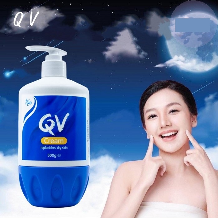 کرم مرطوب کننده و آبرسان کیو وی (QV) مدل پمپی حجم 500 گرم
