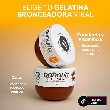 ژل برنزه کننده باباریا مدل هویج و ویتامین ای  SPF15 حجم 300 میل