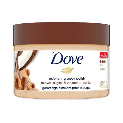 اسکراب لایه بردار بدن داو Dove حاوی عصاره شکر قهوه ای و کره نارگیل حجم 298 گرم