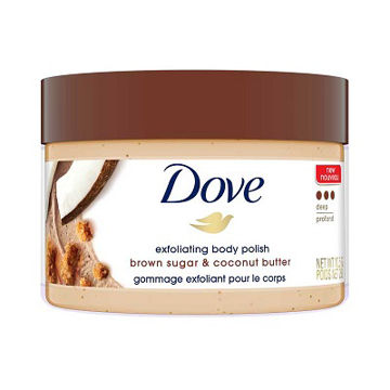 اسکراب لایه بردار بدن داو Dove حاوی عصاره شکر قهوه ای و کره نارگیل حجم 298 گرم