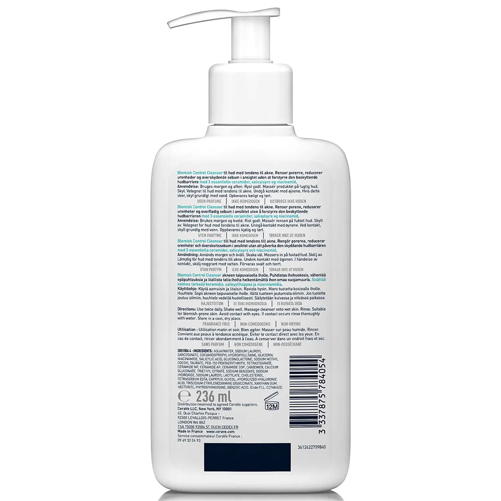 ژل شستشوی صورت ضد لک و جوش سراوی CeraVe Blemish Control Cleanser