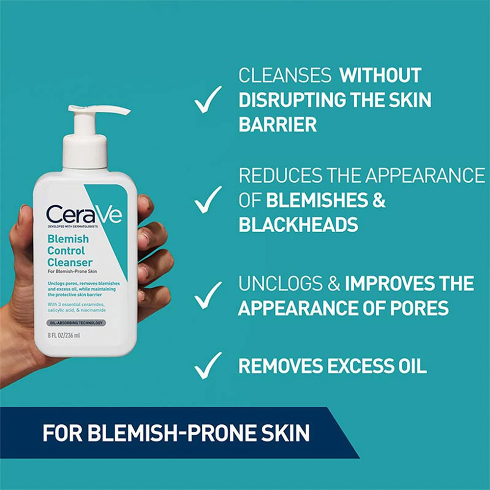 ژل شستشوی صورت ضد لک و جوش سراوی CeraVe Blemish Control Cleanser