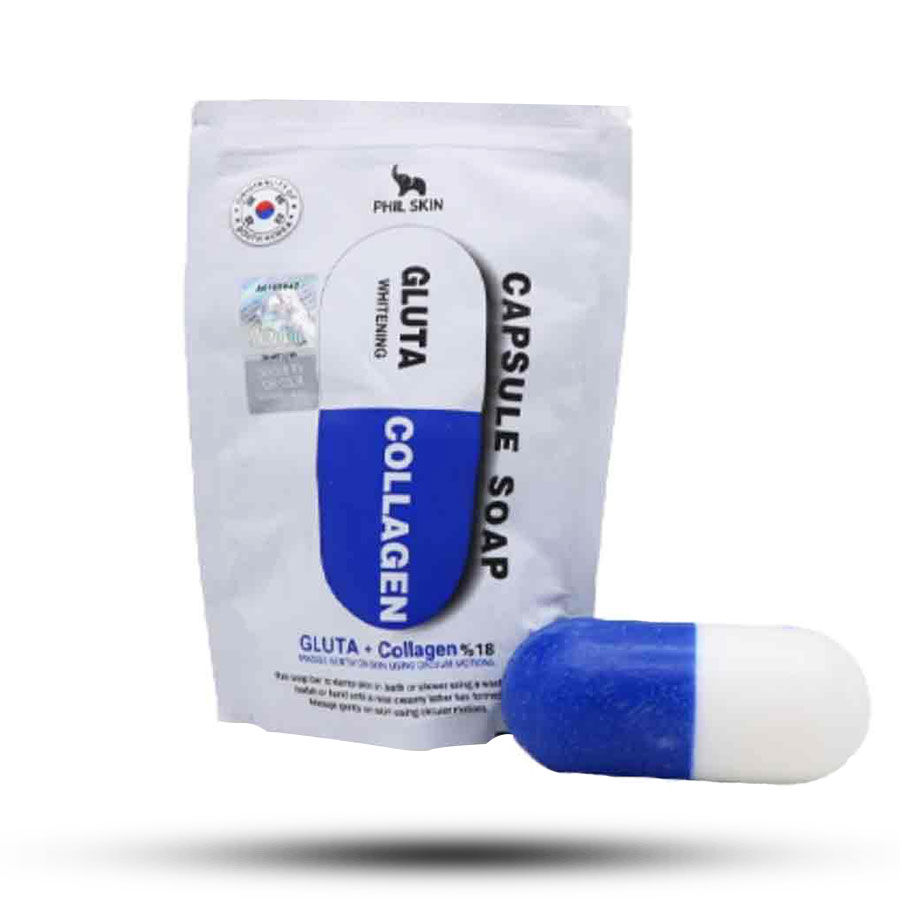 صابون گلوتا کپسولی برند فیل اسکین حاوی کلاژن حجم 105 گرم
